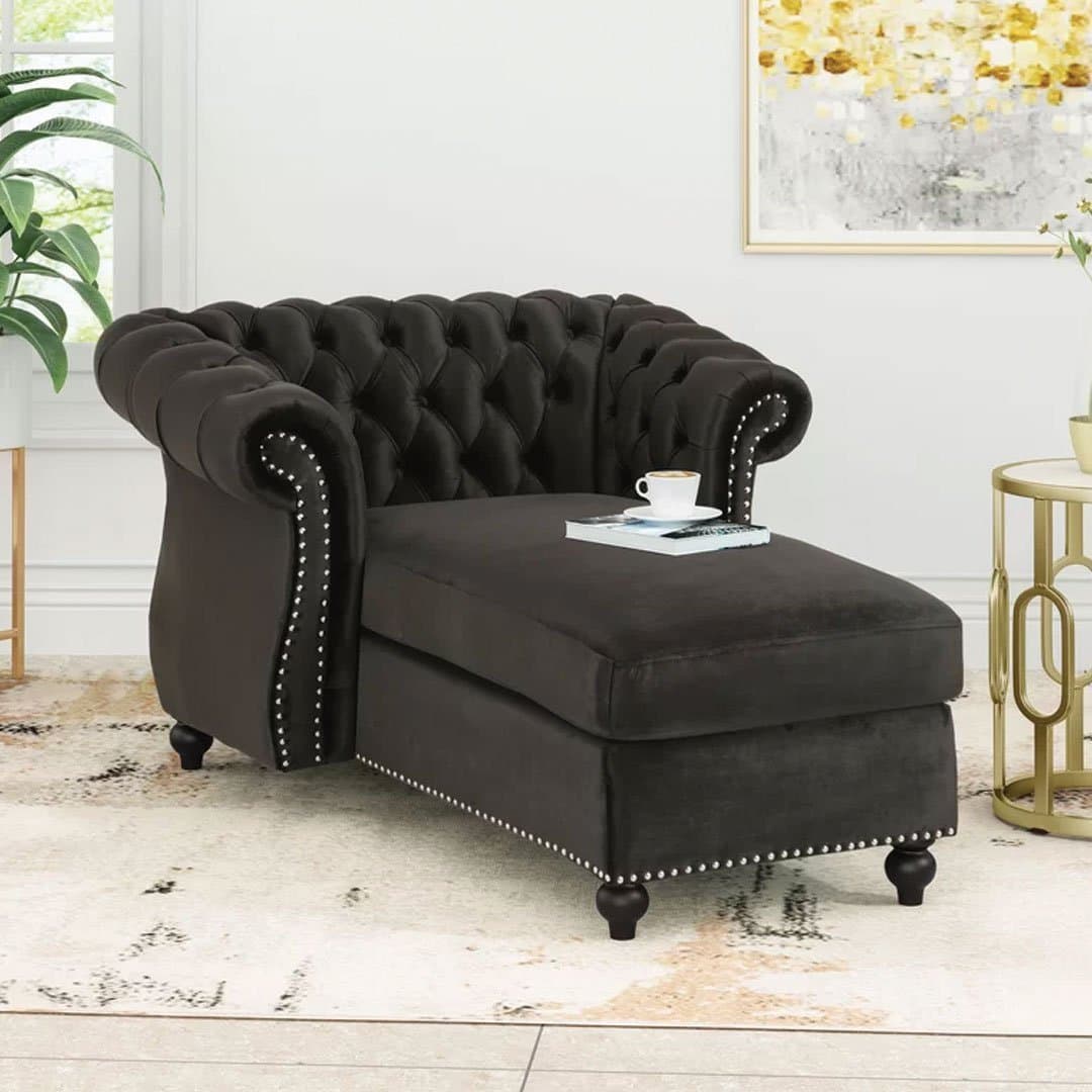 Tufted Rolled Arms Chaise Lounge thumbnail 7