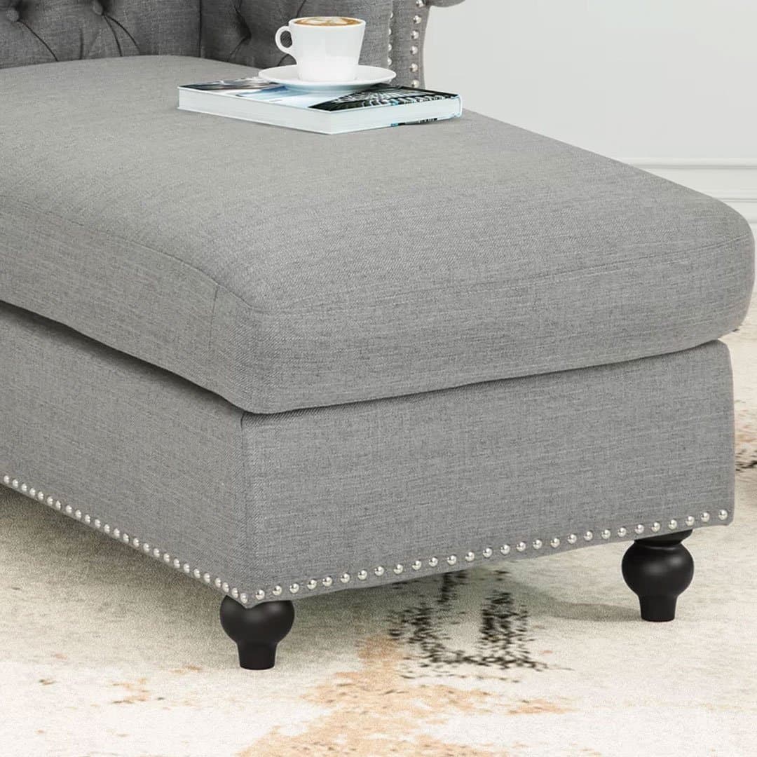 Tufted Rolled Arms Chaise Lounge thumbnail 8