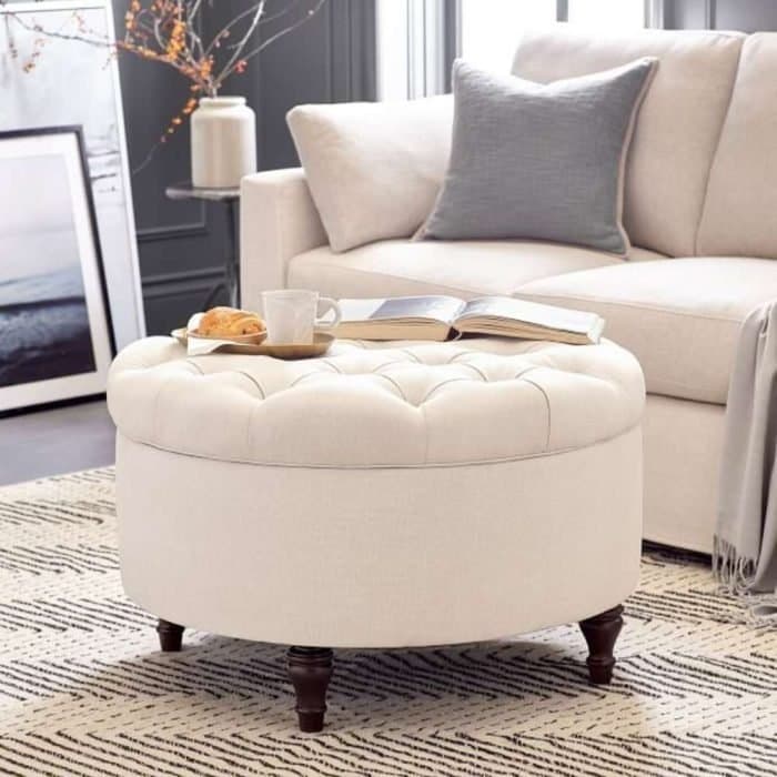 Tufted Round Storage Ottoman furniture product