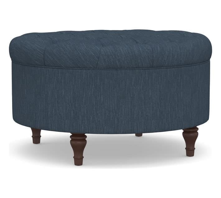 Tufted Round Storage Ottoman thumbnail 3