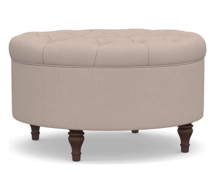 Tufted Round Storage Ottoman thumbnail 4