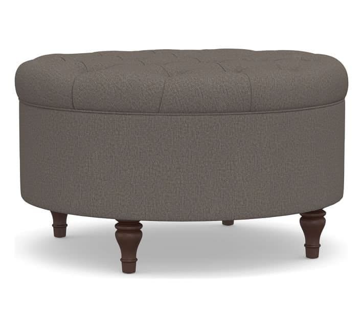 Tufted Round Storage Ottoman thumbnail 5