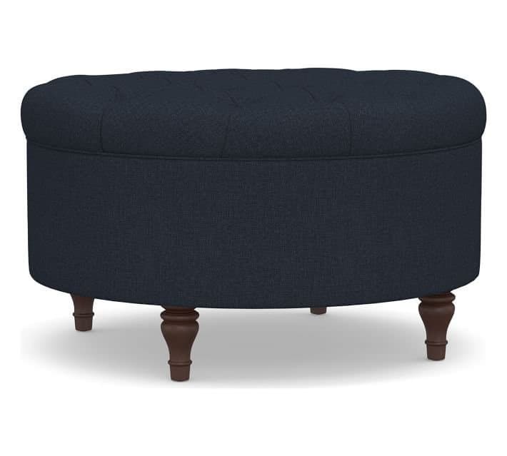 Tufted Round Storage Ottoman thumbnail 6