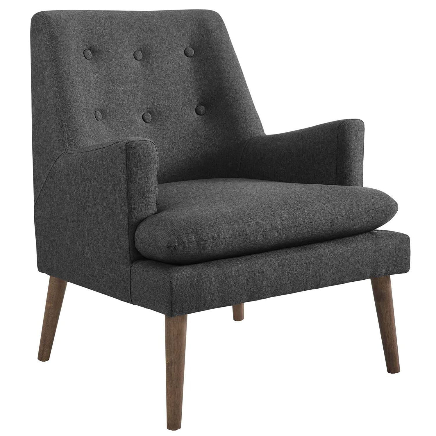 Upholstered Lounge Chair in Beige thumbnail 4
