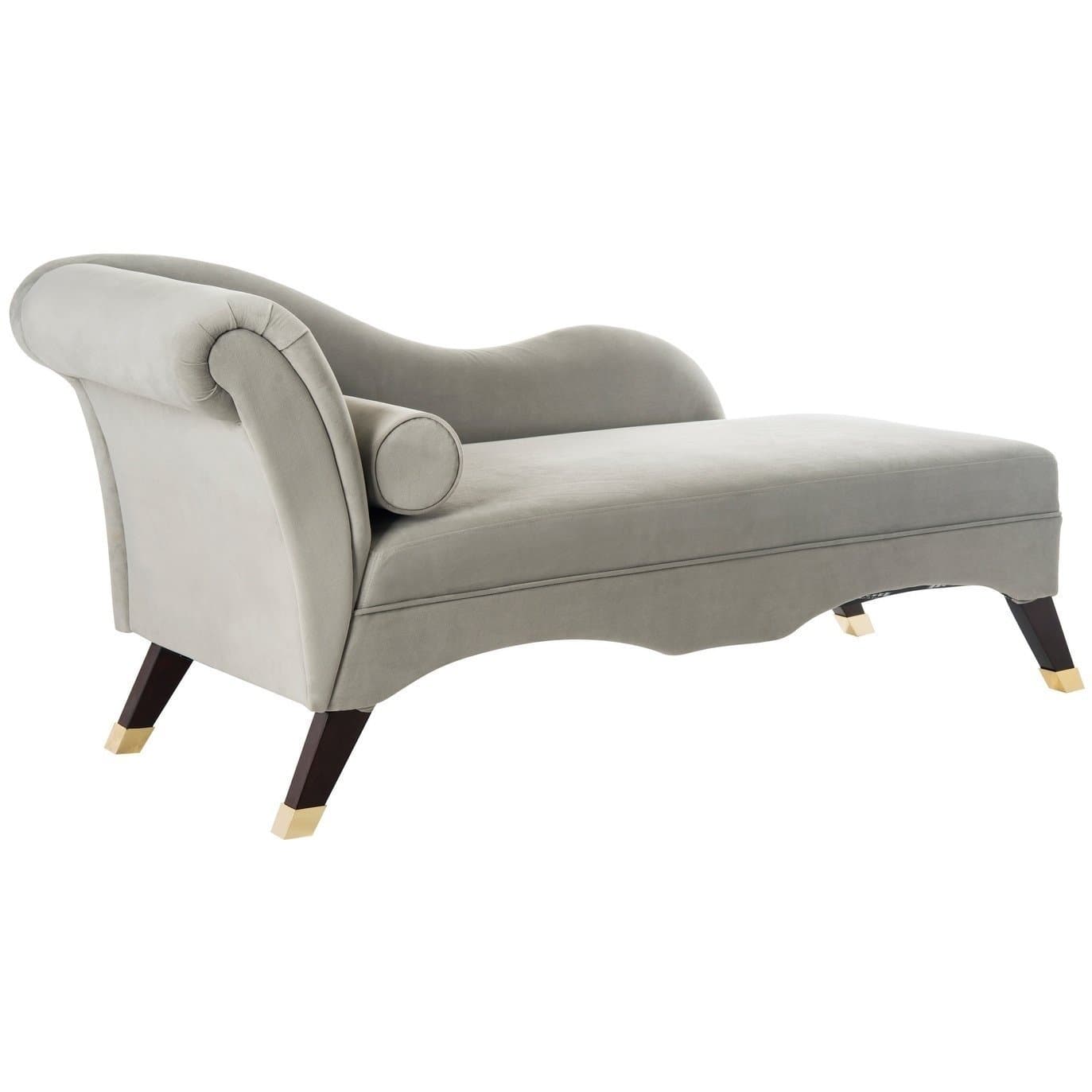 Velvet Grey Chaise Lounge thumbnail 2