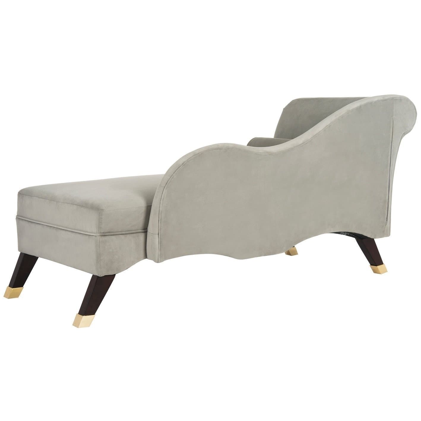 Velvet Grey Chaise Lounge thumbnail 3