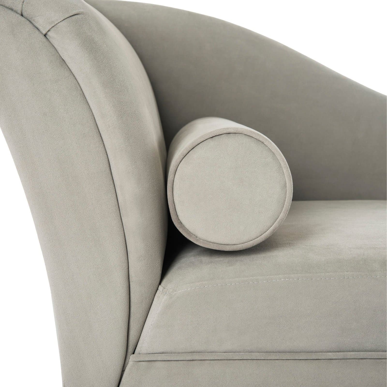 Velvet Grey Chaise Lounge thumbnail 6