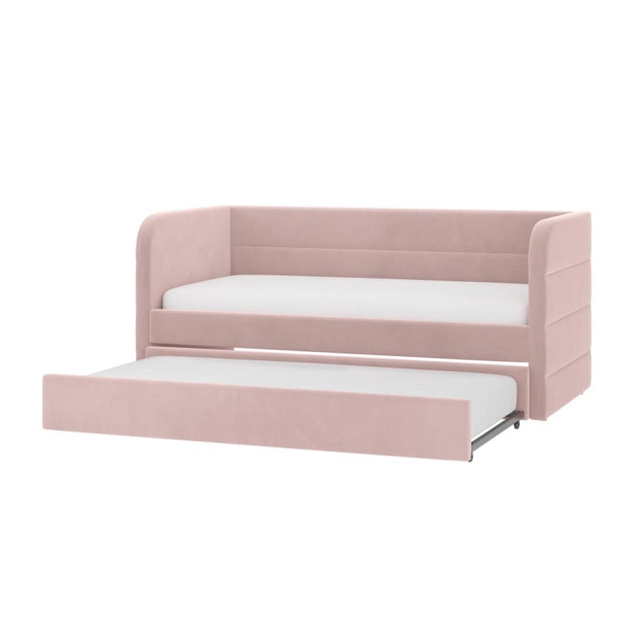 Velvet Single Day Bed with Trundle thumbnail 3