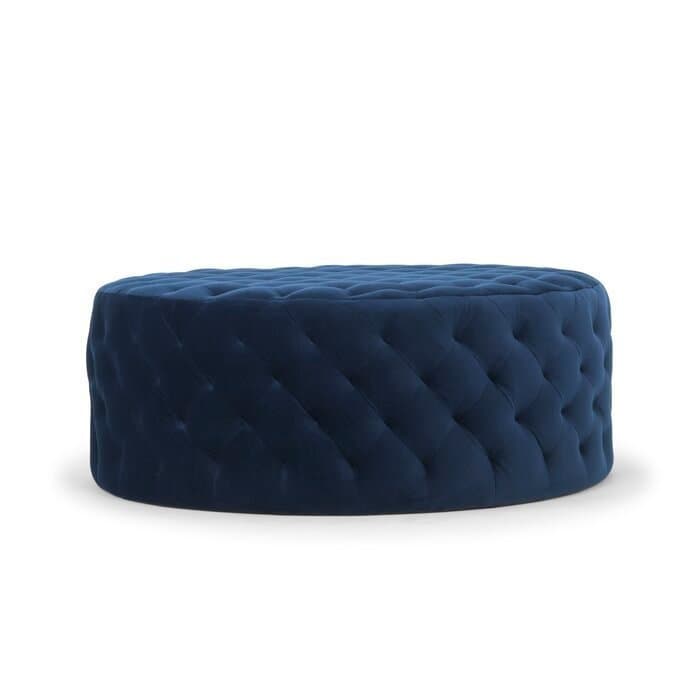 Velvet Tufted Round Cocktail Ottoman thumbnail 6