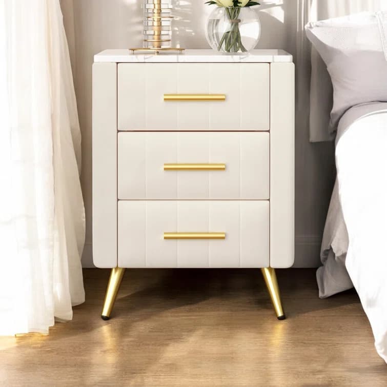 Velvet Upholstered Nightstand thumbnail 2