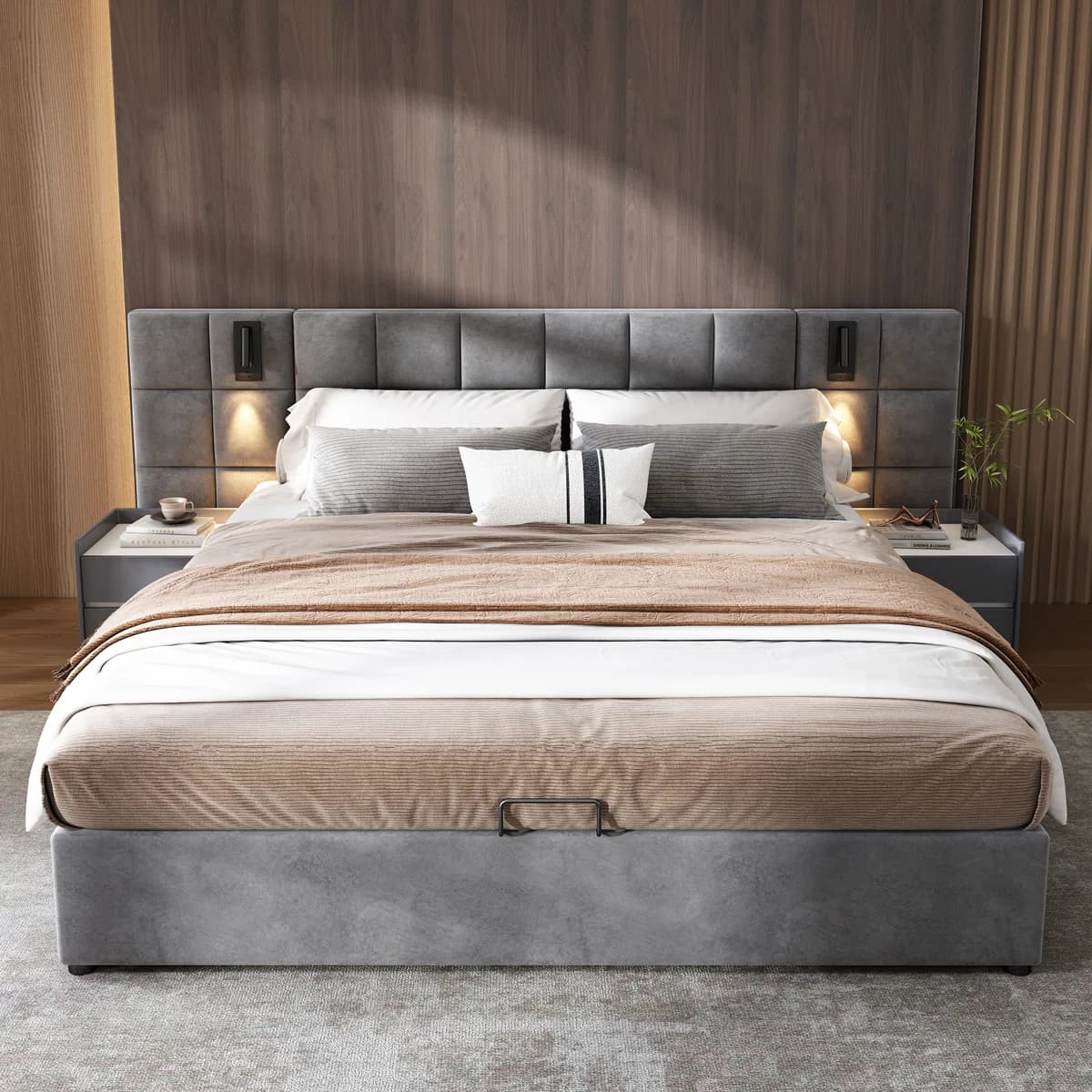 Wayfair Bed Frame With Wide Headboard thumbnail 2