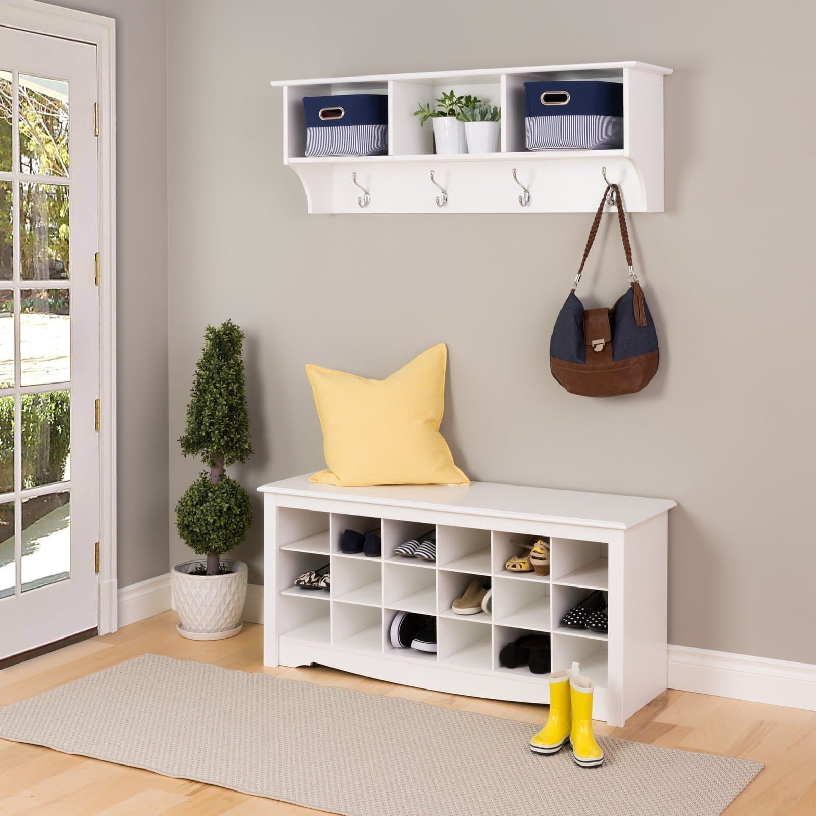White Shoe Storage Cubie Bench furniture product