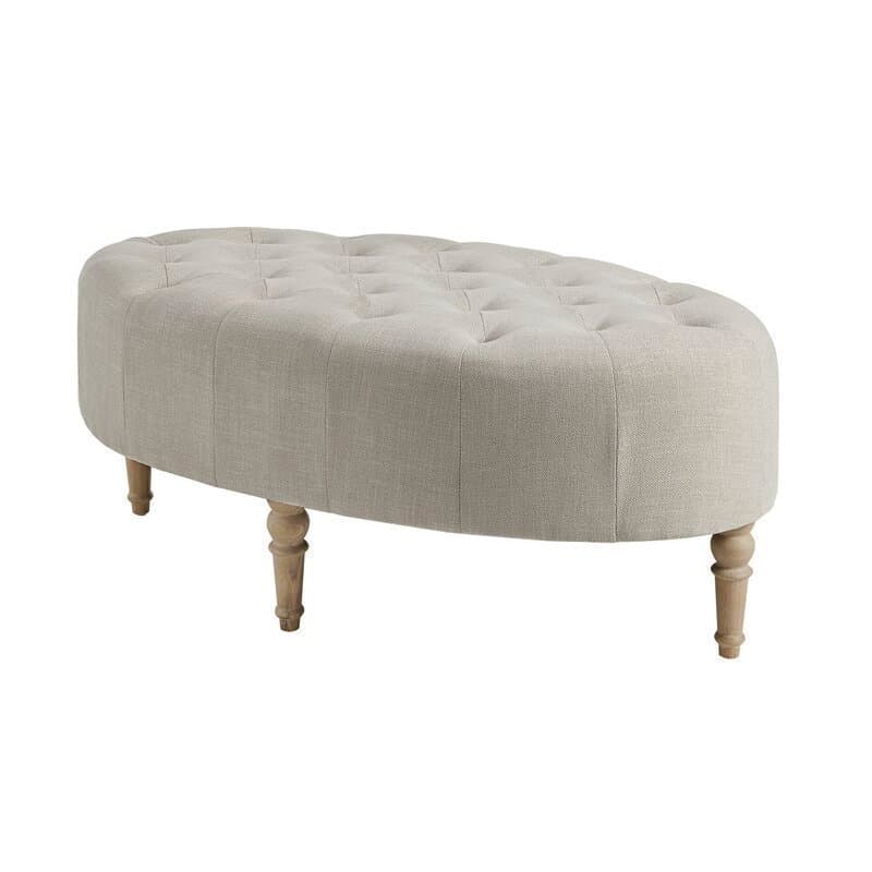 Wide Tufted Oval Standard Ottoman thumbnail 1