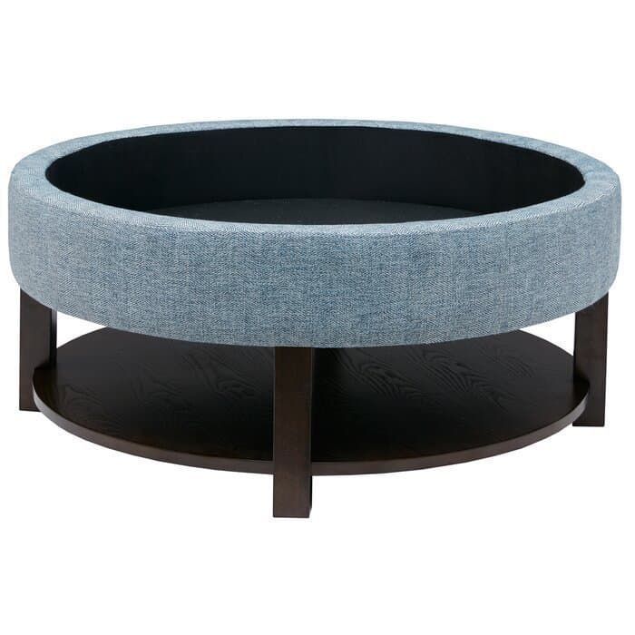 Wide Tufted Round Storage Ottoman thumbnail 13