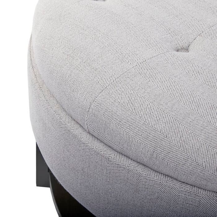 Wide Tufted Round Storage Ottoman thumbnail 5