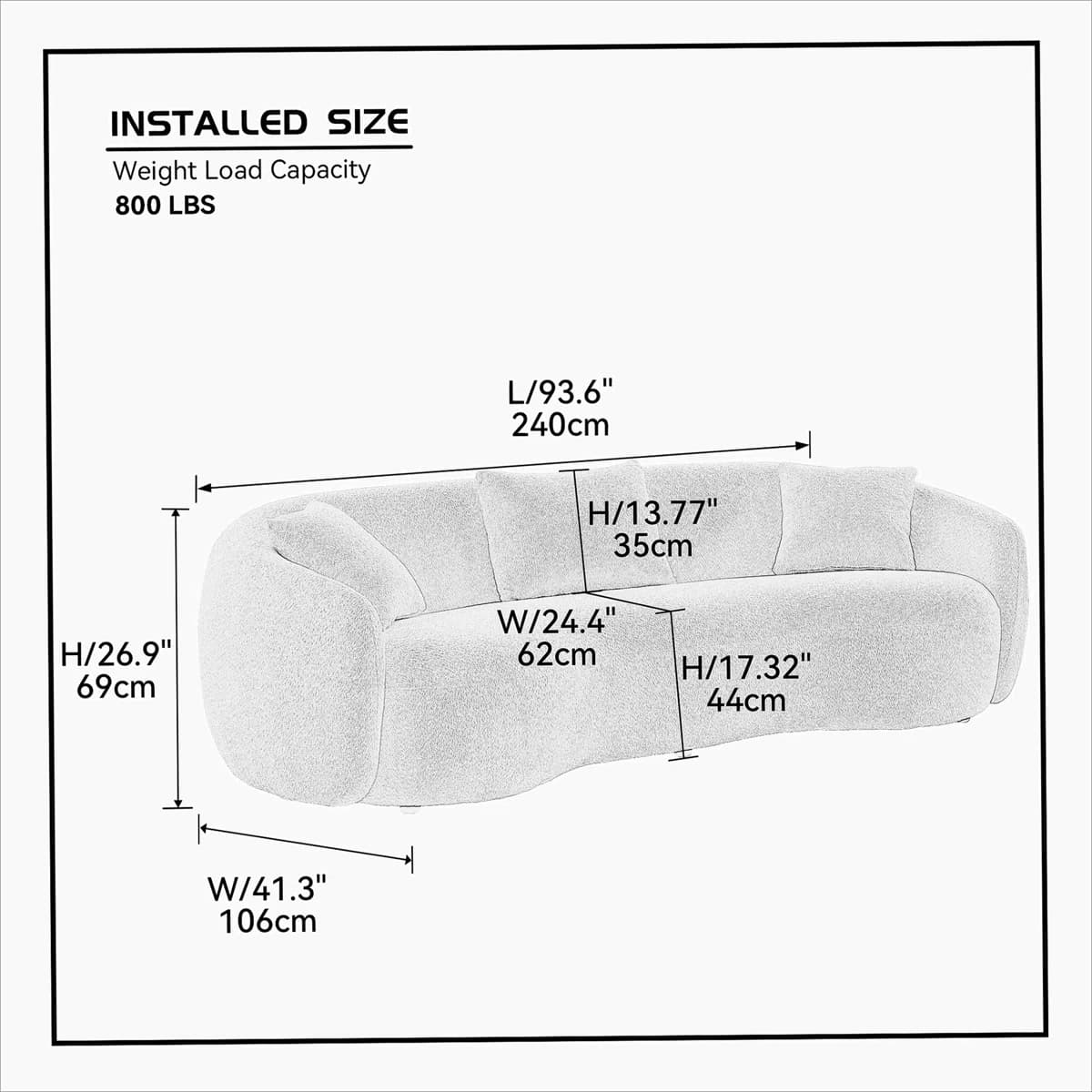 Yazgur Mid Century Modern Curvedom Sofa thumbnail 3