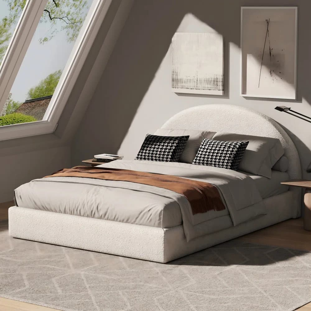 Boucle Bed Frame With Headboard main product image