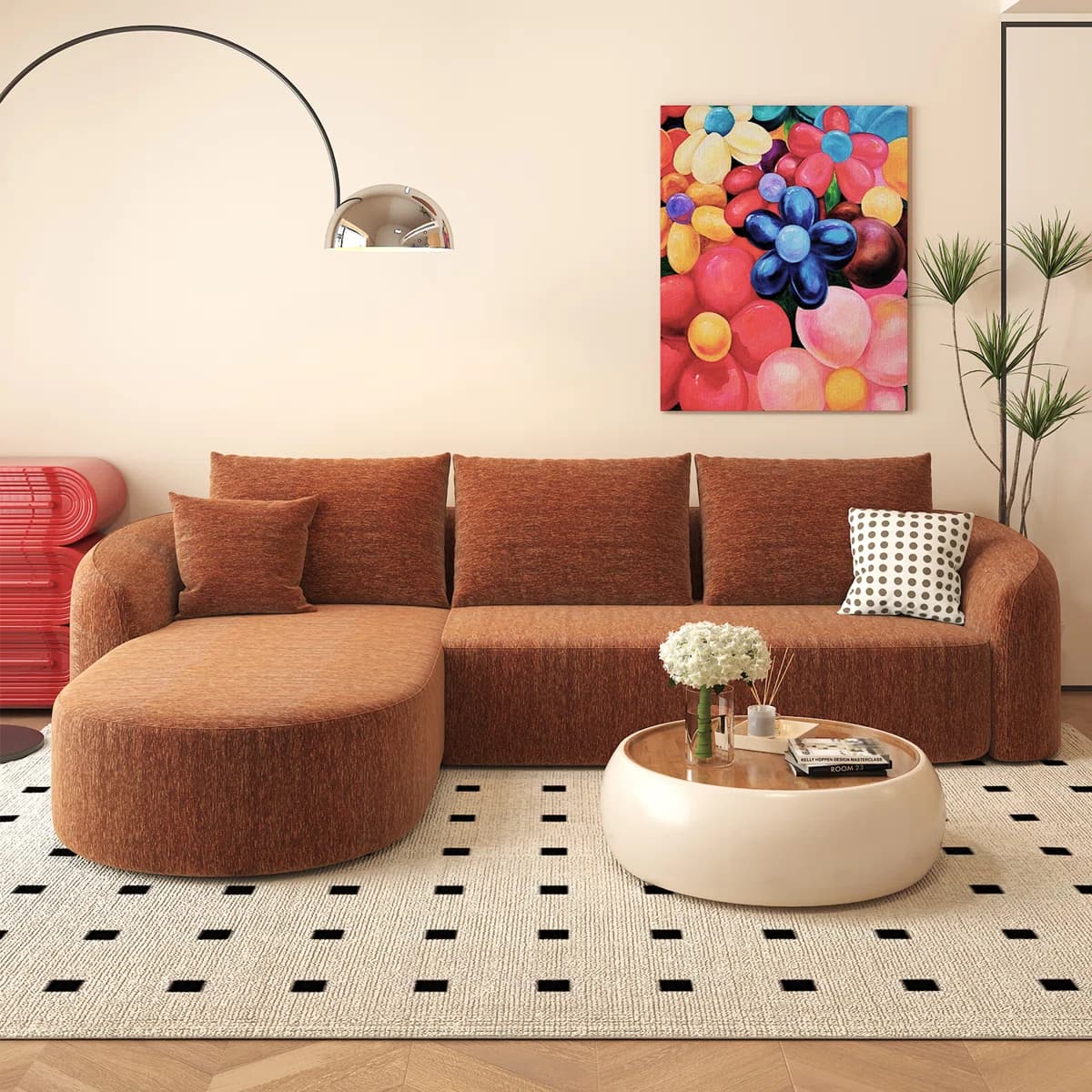 Comfy L Shaped Modern Modular Sectional Curved Sofa furniture product