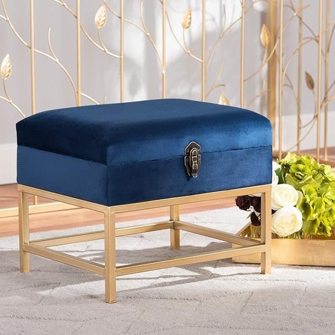 Luxe Velvet Storage Ottoman furniture product
