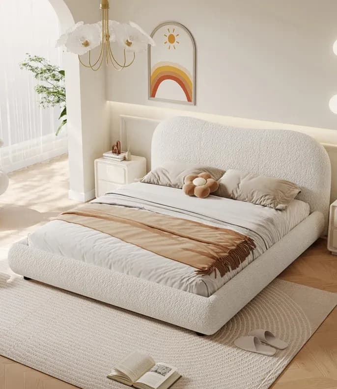 Modern Boucle Bed Frame main product image