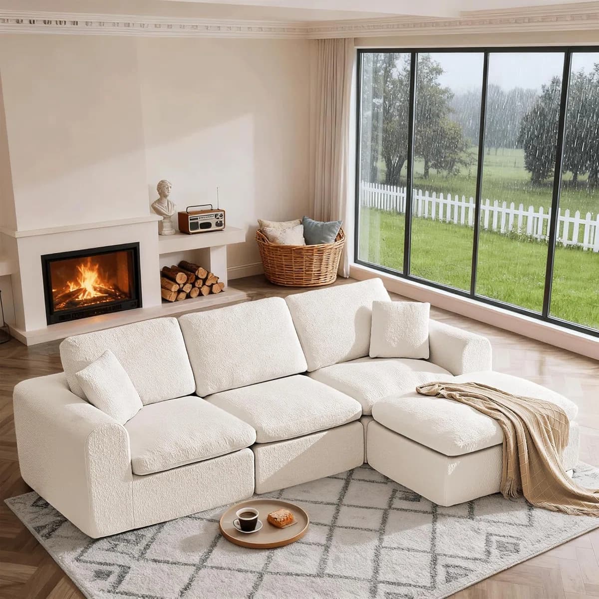 Modular Sectional Cloud Couch With L-shape Chaise furniture product