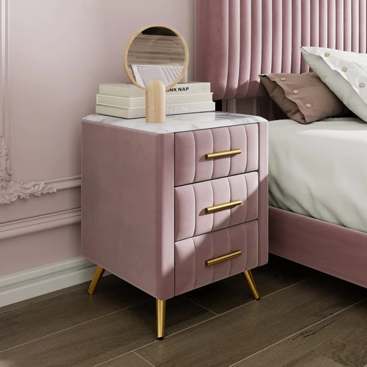 Velvet Upholstered Nightstand furniture product