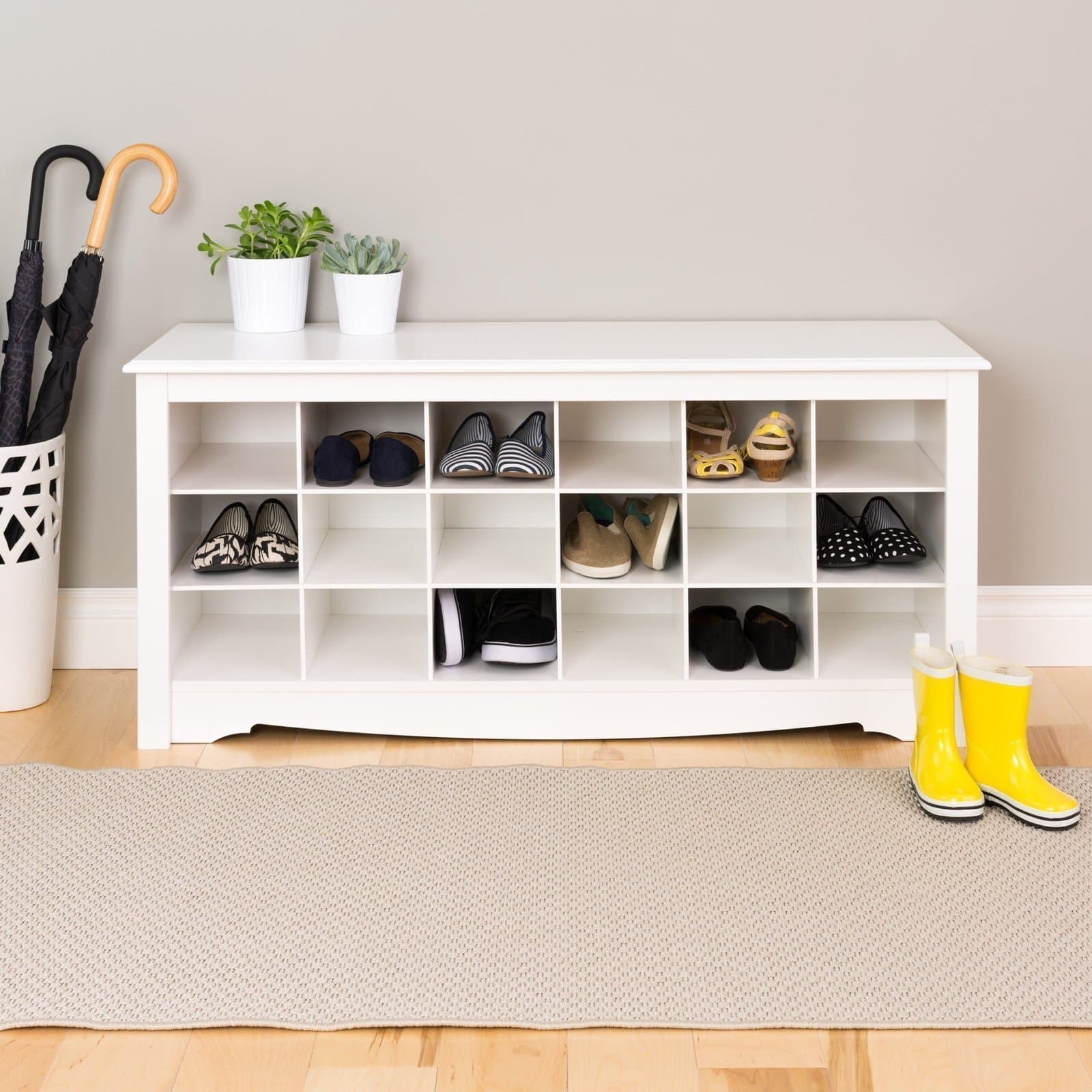 White Shoe Storage Cubie Bench main product image
